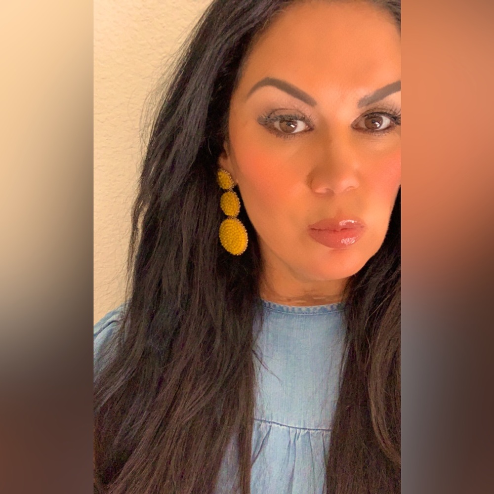 Triple layered, beaded earrings - super light